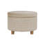 Grand repose-pieds rond avec rangement HomePop - Motif géométrique brun clair-133726673