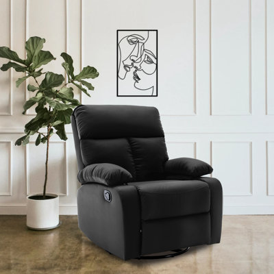 30â Wide Faux Leather Manual Swivel Rocker Standard Recliner -  Latitude RunÂ®, 482CF608879A4602944800F13AFEBA7D