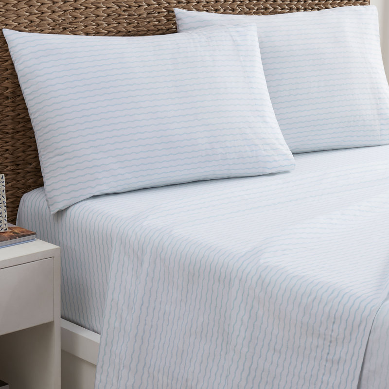 Southern Tide Wavy Stripe Sheet Set, Full Sheet Set with Fitted Sheet, 2 Pillowcases