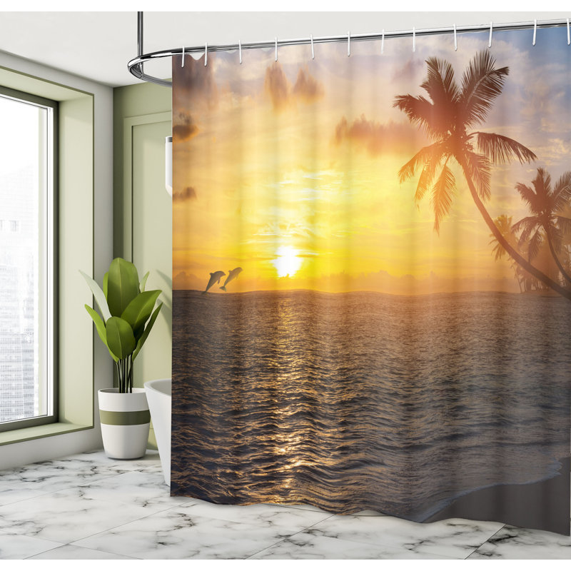 Shower Curtain with Hooks Included, 84" H x 69" W