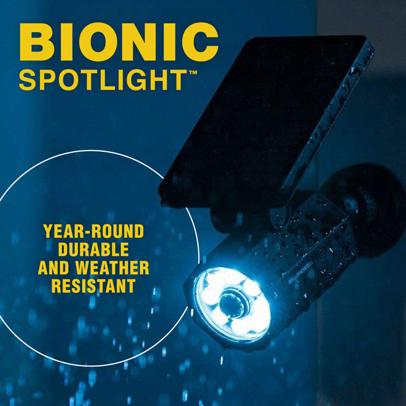 Black Solar Powered LED Motion Sensor Security Spotlight