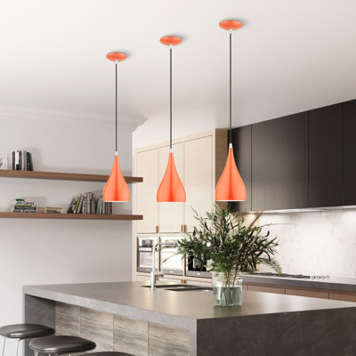Luminaire suspendu conique unique à 1 lumière Ithel