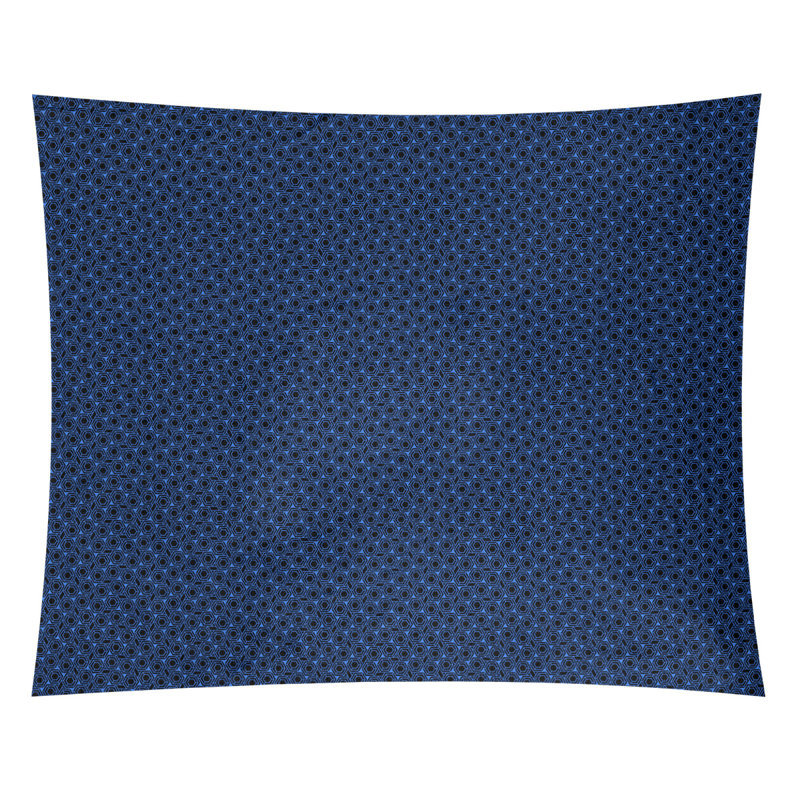Tapisserie murale à treillis hexagonal, H 91 po x l 107,5 po, Bleu