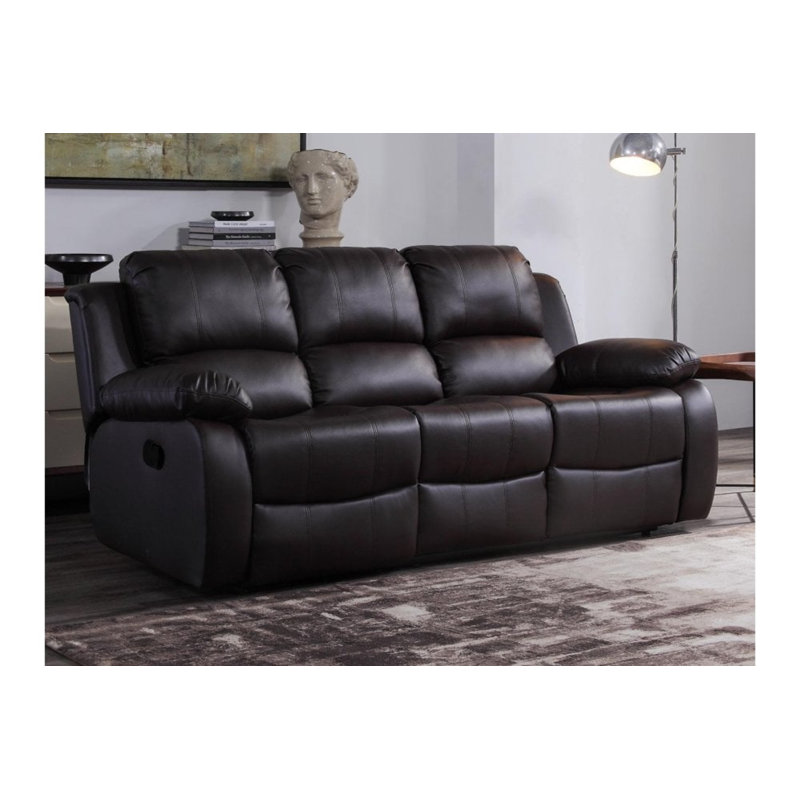 Arberie Reclining Sofa, Manual, Cream, Faux Leather
