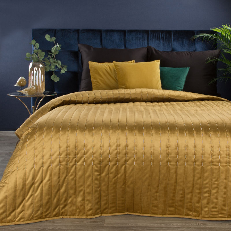 Fairmont Park Gamada Geometric Shapes Bedspread, 220 x 240 cm, Gold