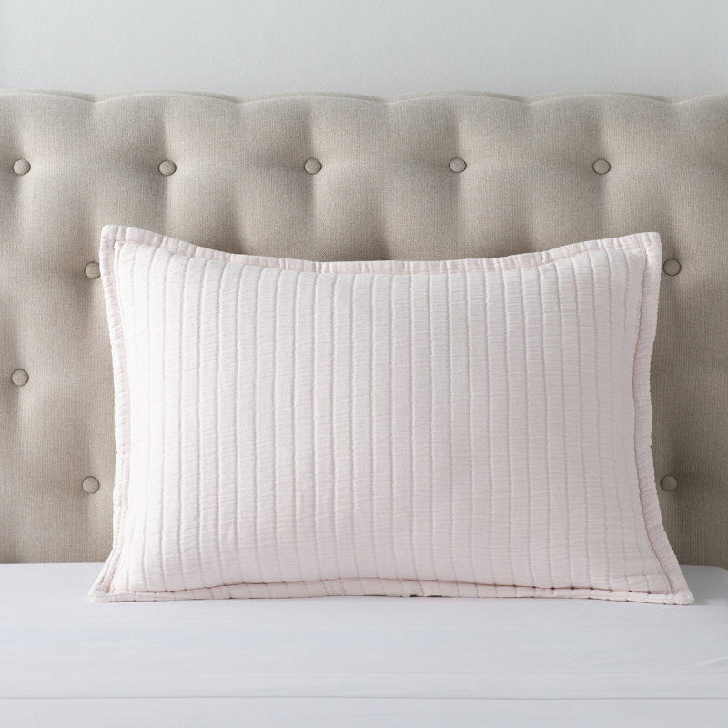 Boyfriend Matelasse Sham, Standard, Slipper Pink
