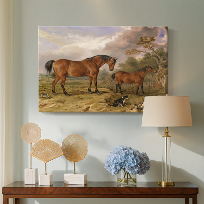 «James and Foal with Dogs in a Landscape» par James Ward - Art mural sur toile tendue avec châssis de qualité musée
