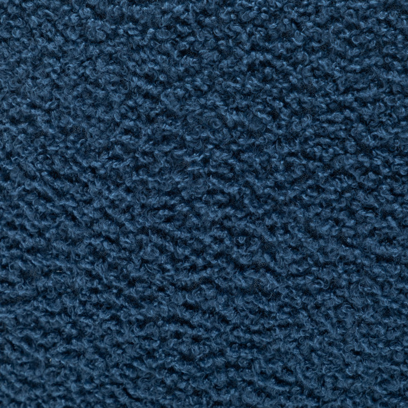 Sam Faux Fur Upholstered Ottoman, Navy