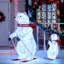 2 Pcs Animated Skiing Polar Bears with Skiing Motion & 160 Cold White LED Lights