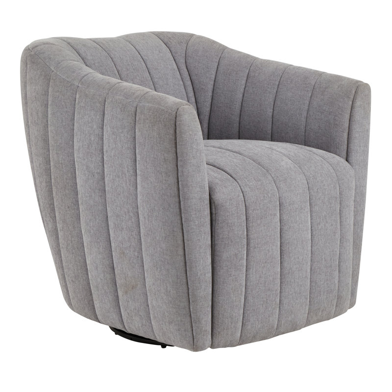 Finley Upholstered Swivel Accent Chair, Gray