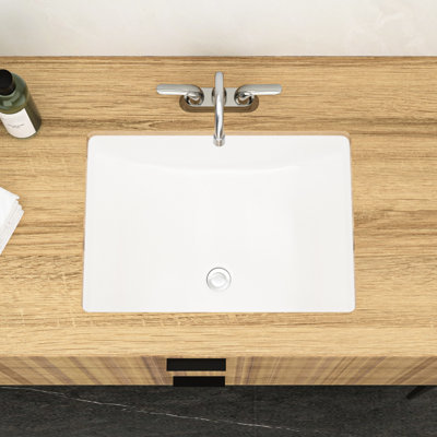 Lavabo de salle de bain encastré en céramique avec trop-plein 21,5 po x 15 po - Design classique moderne, teinté, convient à divers espaces d'inspiration européenne