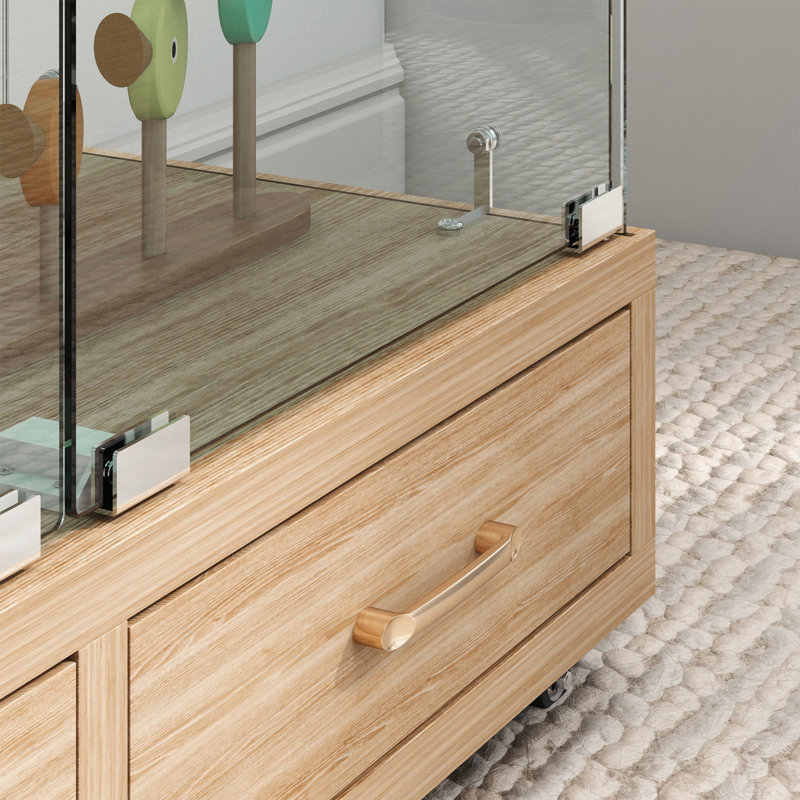 Vitrine moderne en verre avec lumières DEL, Naturel