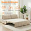 Grand canapé-lit convertible grand, beige-372499408