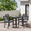 Bacup Rectangular Metal Outdoor Dining Table With Umbrella Hole , cm W cm D-1294248367-1294248352-1294248362