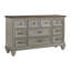 Ensemble de mobilier de chambre à coucher neuf tiroirs à finition grise et brune antique 1pc