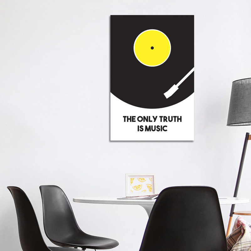 «The Only Truth Is Music», impression sur toile tendue, H 12 po x l 8 po x P 0,75 po