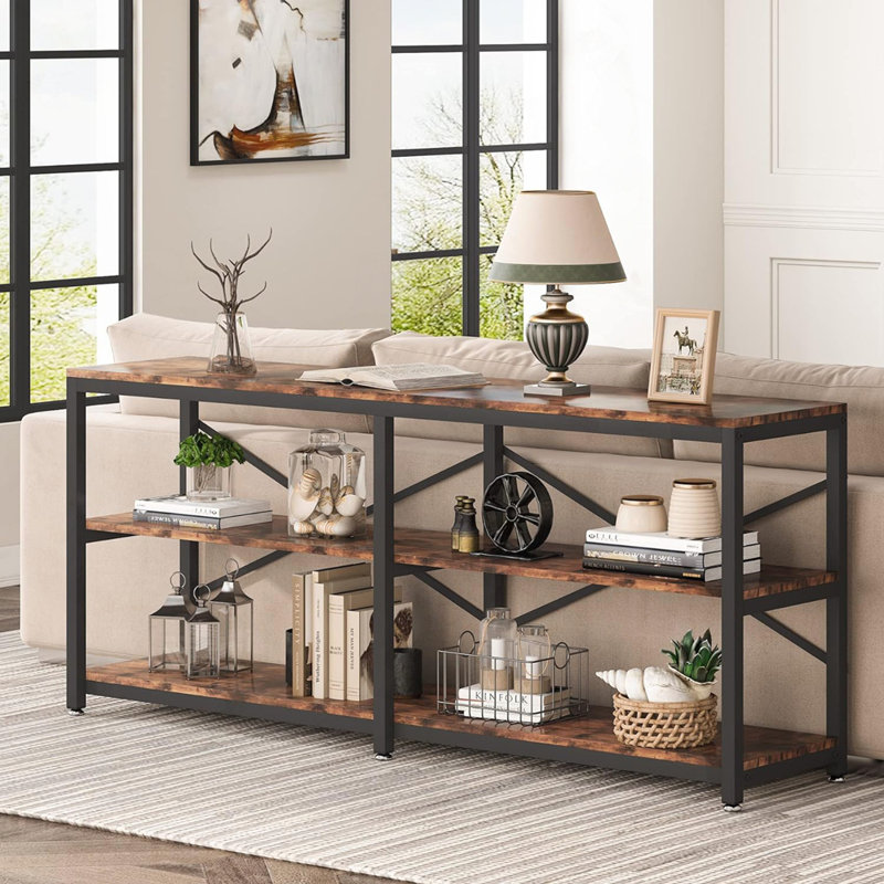 Bibliothèque étroite, Rustic Brown/Black