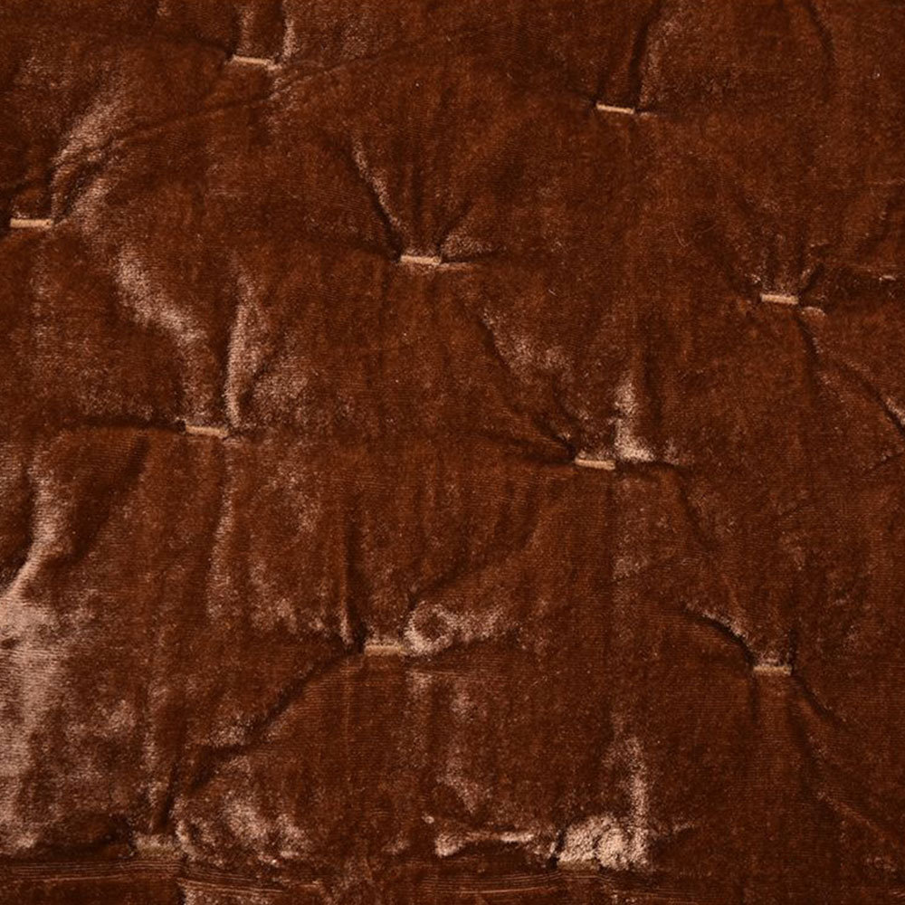 Stella Velvet Quilt Set, Twin Quilt + 1 Standard Sham, Copper Brown