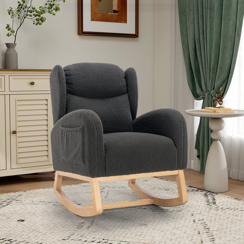 Fauteuil à bascule Teddy, Gris foncé