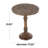 Brown Mango Wood Floral Handmade Intricately Carved Side End Accent Table with Turned Base-1016462155