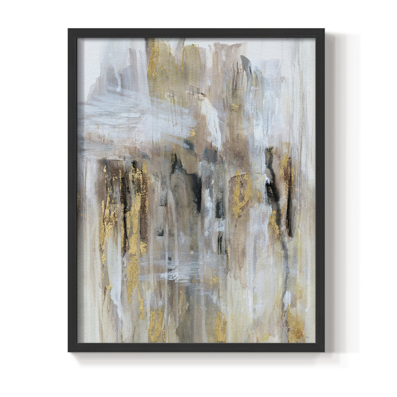 Upstream Gold Framed Print - Solid Wood, 30" H x 24" W, Black