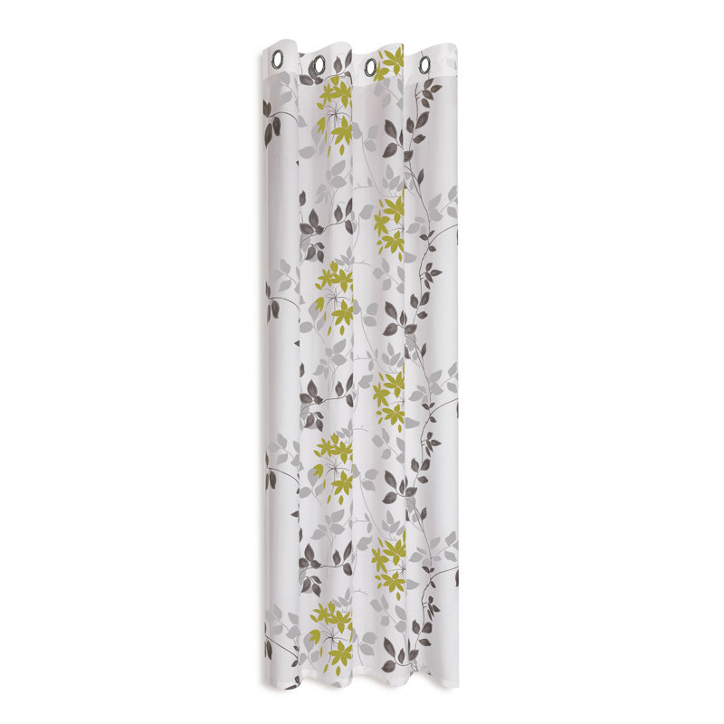 Dartmoor Semi Sheer Curtain Single Panel, Grey/Green