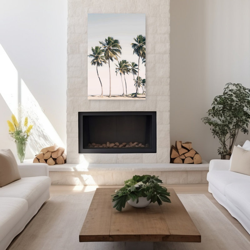 «Tropical Paradise», art mural contemporain abstrait, H 48 po x l 32 po