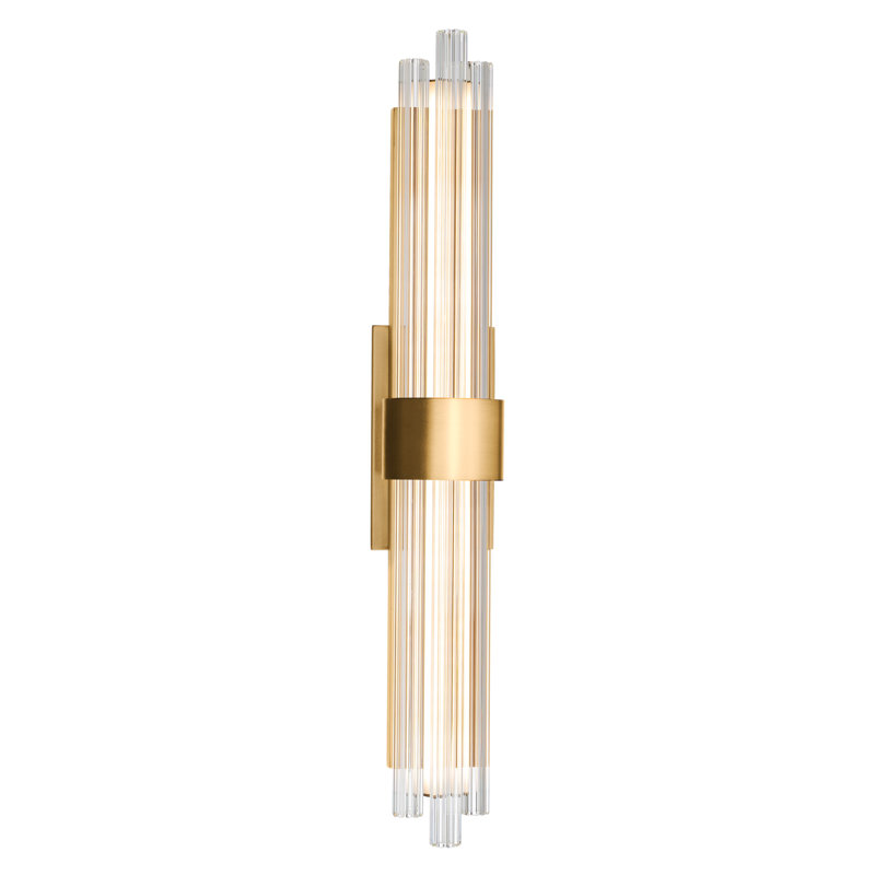 Luzerne 2 - Light Dimmable LED Aged Brass Vanity Light, Aged Brass, 28" Height