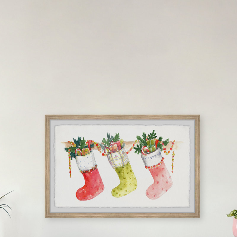 Santa Was Here - Single Picture Frame Painting, 20cm H x 30cm W x 3.81cm D