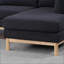 Canapé modulaire, méridienne double de 124 po de largeur avec garniture en bois naturel | Noir | Sherpa