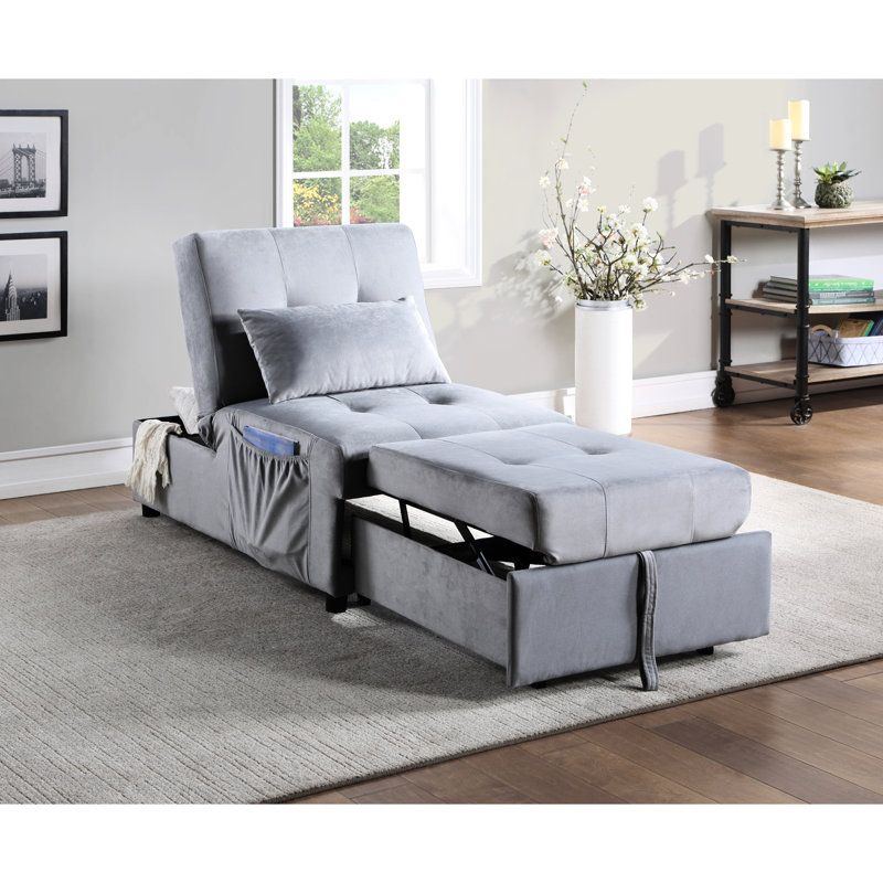 Banc de rangement avec lit escamotable Modern, Gris