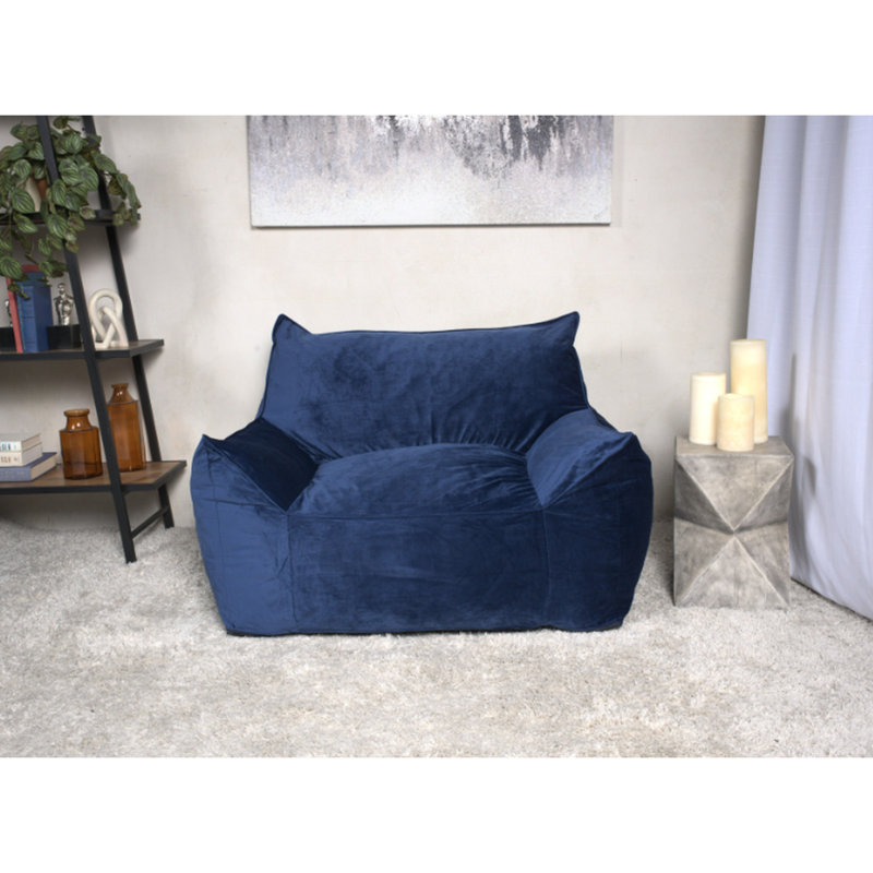Fauteuil à billes bleu marine avec sièges modernes et confortables. Rembourrage en mousse durable. Housse amovible avec fermeture à glissière. P 42 po, l 40 po, H 32 po, P 53 po, Pd 16 po, H 48 po, Pw 55 lb confortable et élégant.