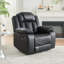 Ensemble de canapés inclinables électriques en cuir PU 3 pièces avec haut-parleurs Bluetooth, lumières DEL, console centrale et porte-gobelets.-133402746