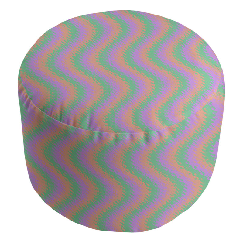 Avicia Upholstered Pouf, Orchid/Fire