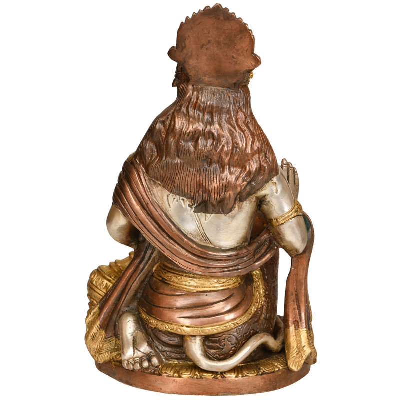 Figurine Bénédiction du dieu Hanuman, Brun / Doré
