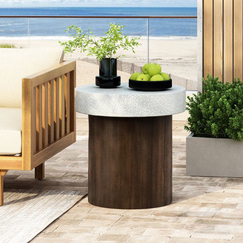Table d'appoint antique blanche - Structure en bois naturel de 19,08 po de hauteur, mobilier polyvalent et thématique durable sans assemblage requis
