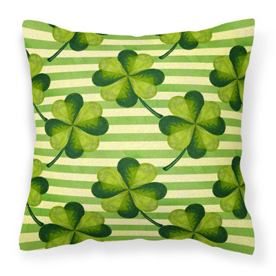 Coussin extérieur à rayures aquarelle trèfle