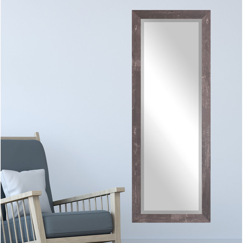 Renegar Solid Wood Flat Mirror, 64" H x 26" W, Brown