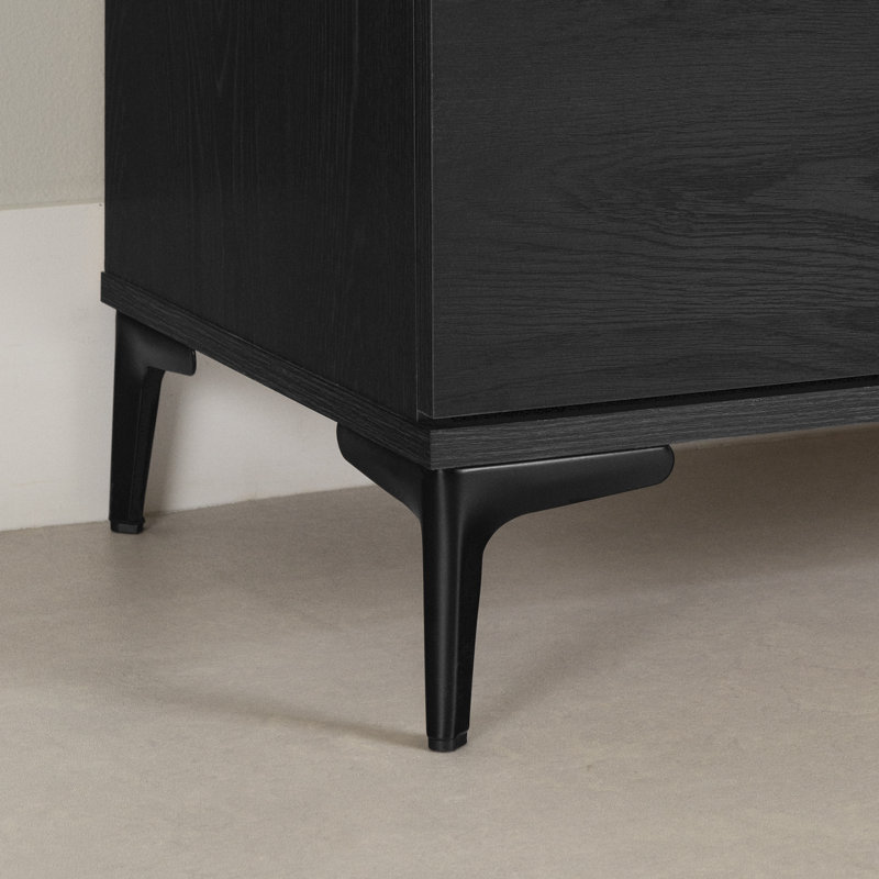 Musano 60" TV Stand With Doors And Drawer, Matte Black