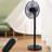 49.5 In. Oscillating Adjustable 12-Levels Speed Black Pedestal Fan With Remote Control And Timer