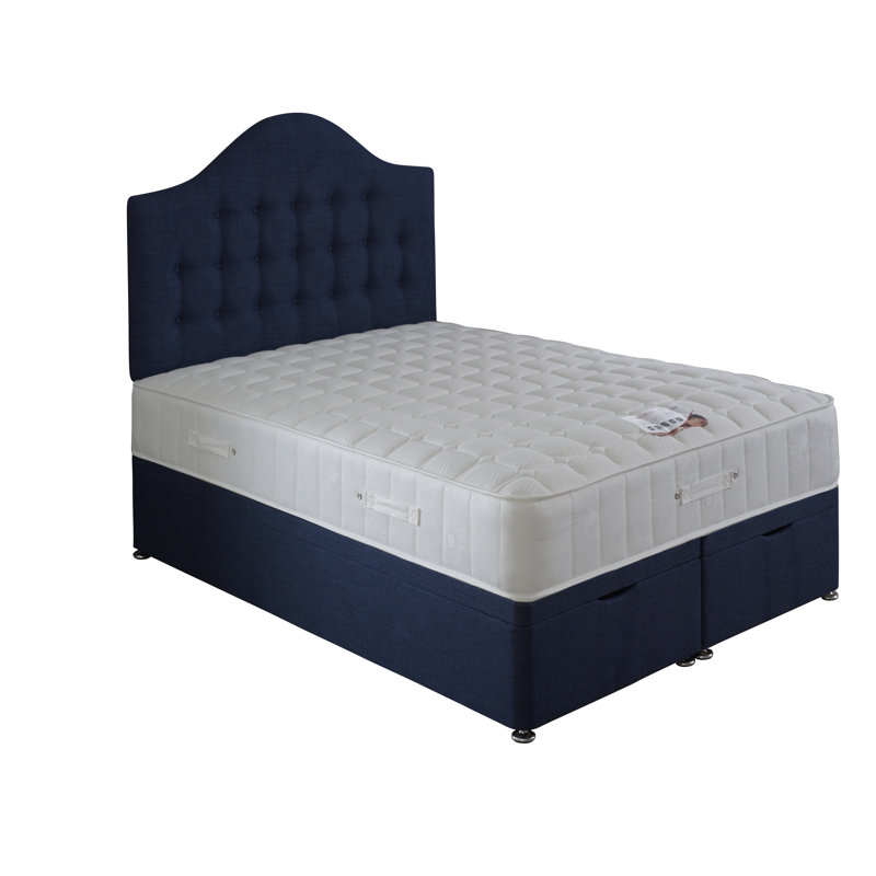 Orlando Ultimate Ortho Pocketsprung Divan Bed Set, Small Double (4'), Slide Storage, Duckegg