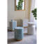 Tabouret décoratif en bois 14 po x 14 po x 18 po avec finition Capiz blanche