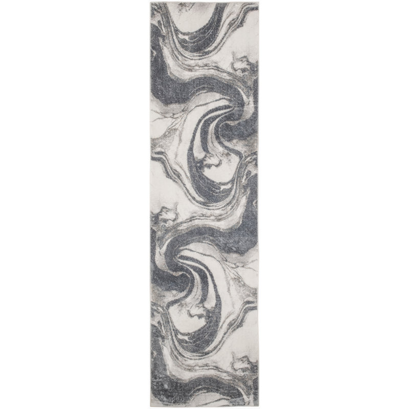 Tapis d'intérieur moderne ivoire Nourison Astra, Tapis de couloir 2 pi x 6 pi