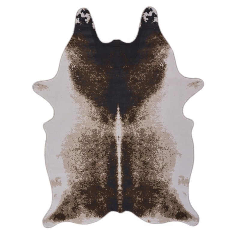 Stain-resistant Polyester Cowhide Rug For Rustic & Modern Spaces