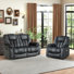 Quiteris 2-Piece Microsuede Upholstery Manual Reclining Living Room Set with Cupholders