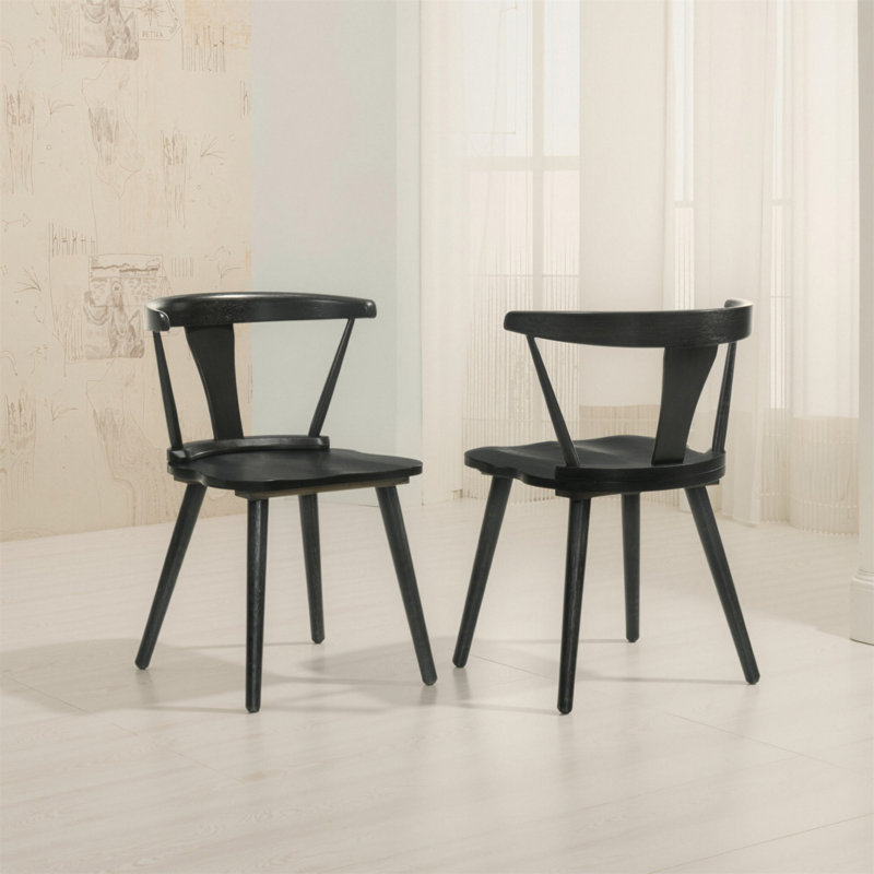Ensemble de 2 pièces pour chaise de salle à manger rustique moderne de style campagnard au design rétro, facile à assembler