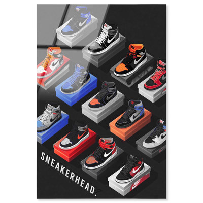 Sneakerhead Duo Color Collection Acrylic Sneaker Wall Art by Art Remedy, Ready to Hang, 20 x 30