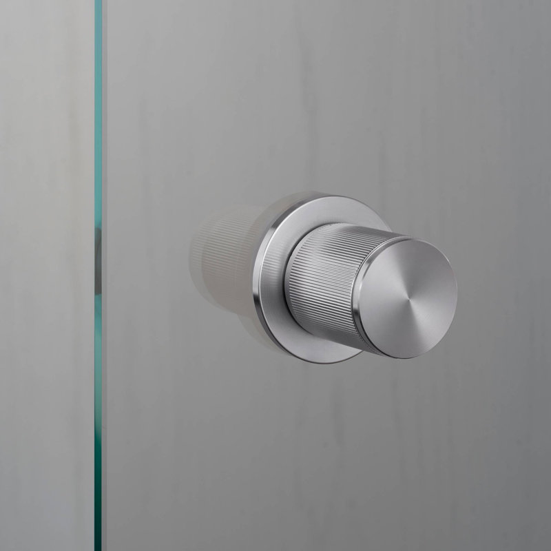 Cylindrical Knob with Round Rosette, Steel