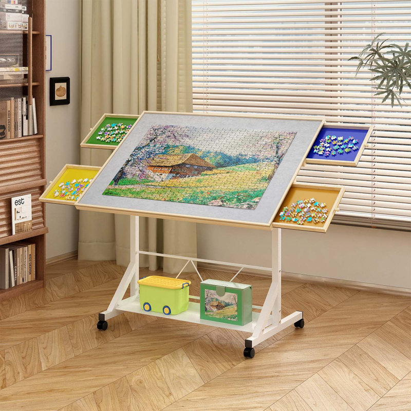Table de puzzle réglable en bois 1500 pièces avec tiroir