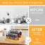 Bamboo Spice Rack Organizer For Cabinet 3 Tier Countertop Step Spice Shelf